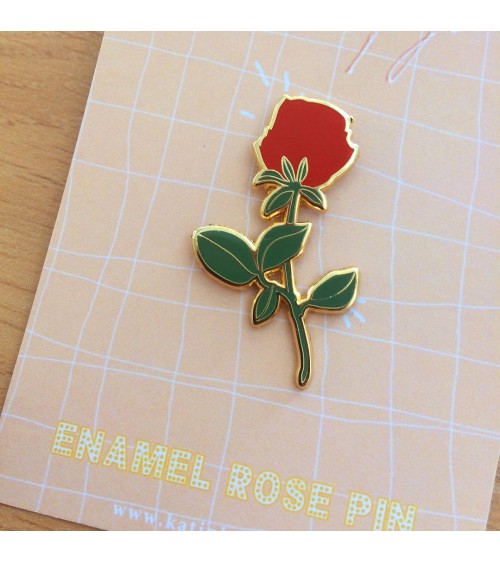 Enamel Pin - Red Rose Katinka Feijs broches and pins hat pin badges collectible