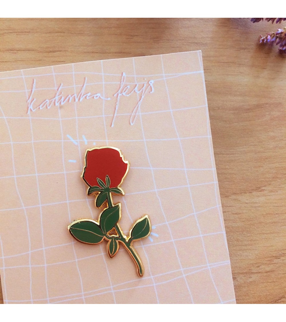 Enamel Pin - Red Rose Katinka Feijs broches and pins hat pin badges collectible