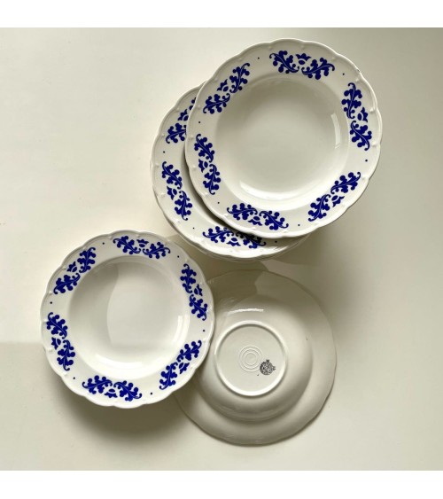 6 Assiettes creuses - Boch Frères - Vintage kitatori meuble vintage shop online boutique suisse