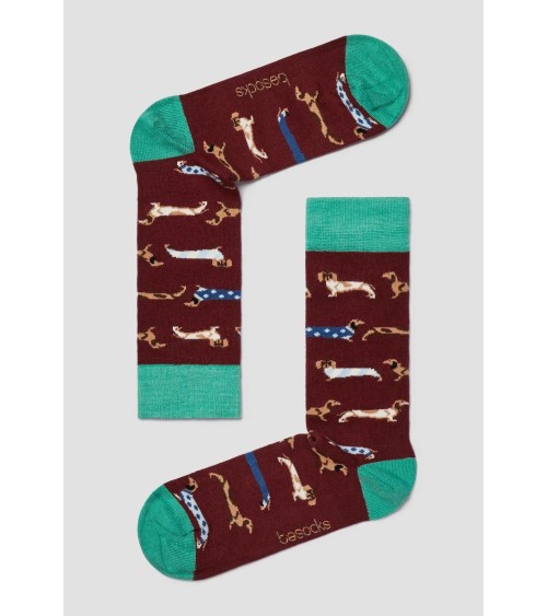 Chaussettes - BePets - Teckels - Grenat Besocks jolies pour femme originales pour homme chausset rigolotes drole Suisse