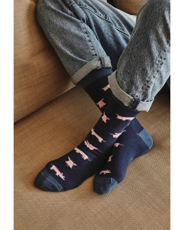Socks - BePig - Pig - Navy Blue Besocks funny crazy cute cool best pop socks for women men