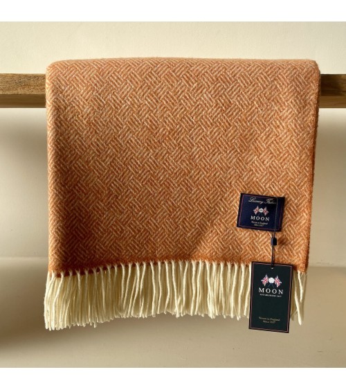PARQUET Saffron - Merino wool blanket Bronte by Moon best for sofa throw warm cozy soft