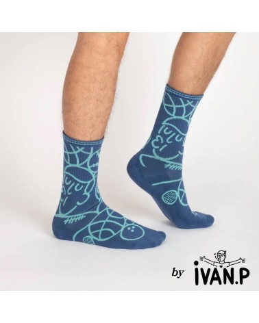 Sport-Socken - Ivan Peev Label Chaussette lustige socken adventskalender Damen Herren farbige coole socken mit motiv kaufen