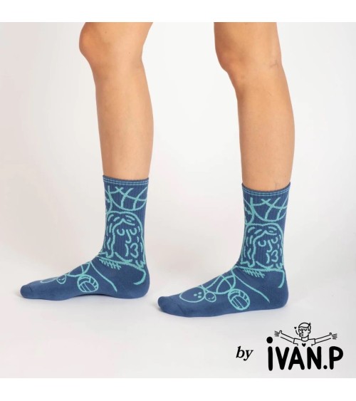 Sport-Socken - Ivan Peev Label Chaussette lustige socken adventskalender Damen Herren farbige coole socken mit motiv kaufen