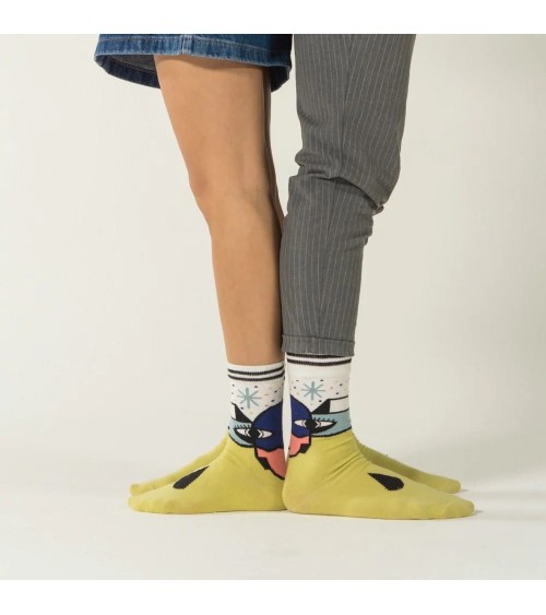 Socken - Pierre Merriaux Label Chaussette Socke lustige Damen Herren farbige coole socken mit motiv kaufen