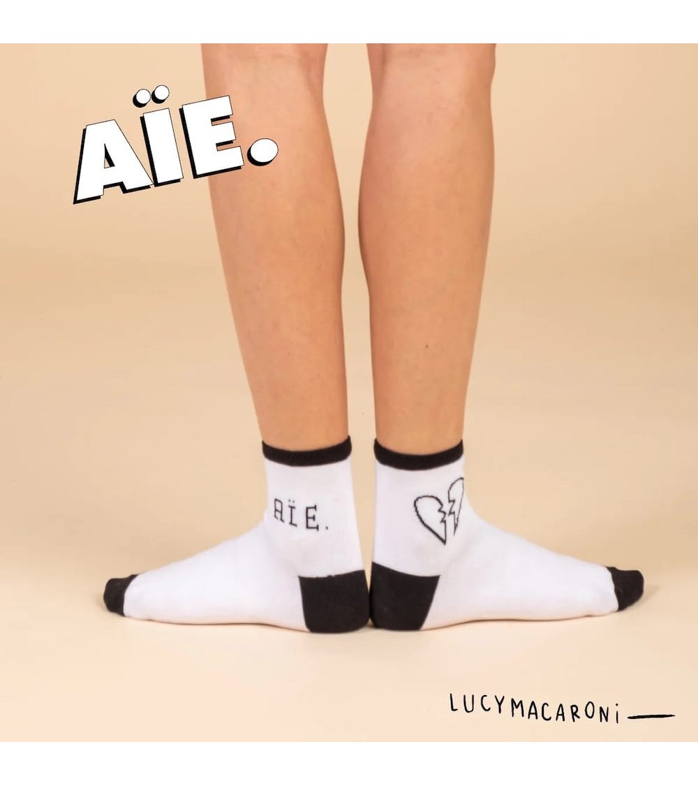 Aïe - Chaussettes basses Label Chaussette jolies pour femme originales pour homme chausset rigolotes drole Suisse