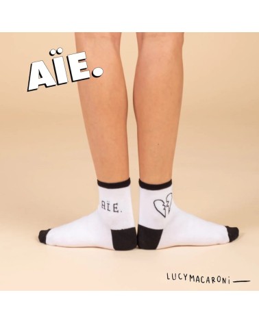 Aïe - Sneaker Socken Label Chaussette Socke lustige Damen Herren farbige coole socken mit motiv kaufen