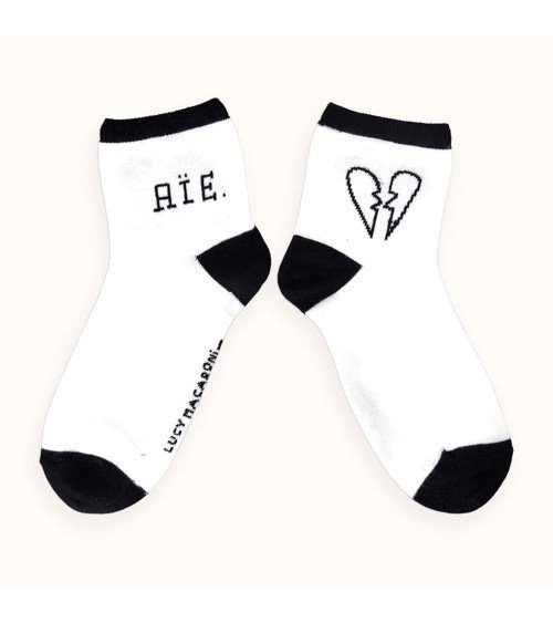Aïe - Calzini bassi Label Chaussette calze da uomo per donna divertenti simpatici particolari