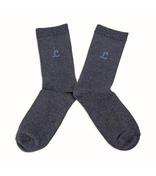 Chaussettes Recyclées - Gris Anthracite Label Chaussette jolies pour femme originales pour homme chausset rigolotes drole Suisse