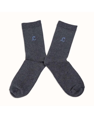 Socken - Recycelt - Anthrazitgrau Label Chaussette lustige socken adventskalender Damen Herren farbige coole socken mit motiv...