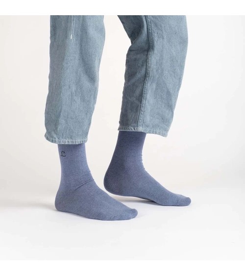 Chaussettes - Recyclées - Bleu Océan Label Chaussette jolies pour femme originales pour homme chausset rigolotes drole Suisse