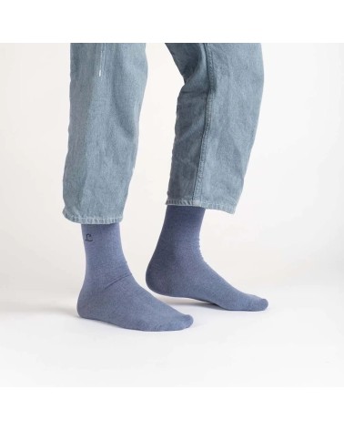 Chaussettes - Recyclées - Bleu Océan Label Chaussette jolies pour femme originales pour homme chausset rigolotes drole Suisse