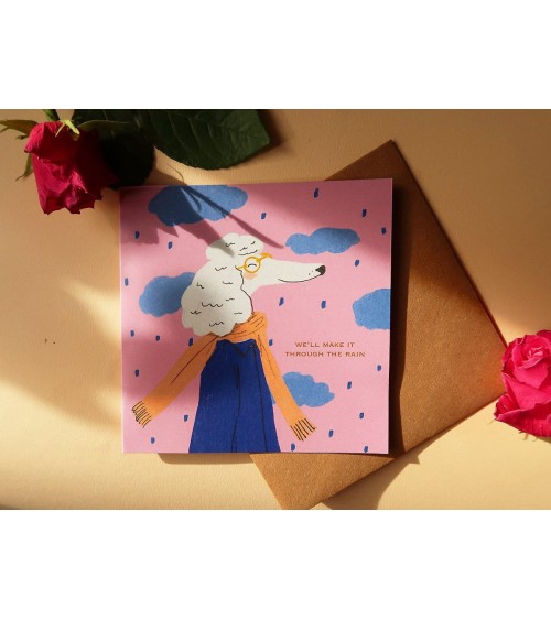 Greeting Card - We'll Make It Through the Rain Katinka Feijs happy birthday wishes for a good friend congratulations cards