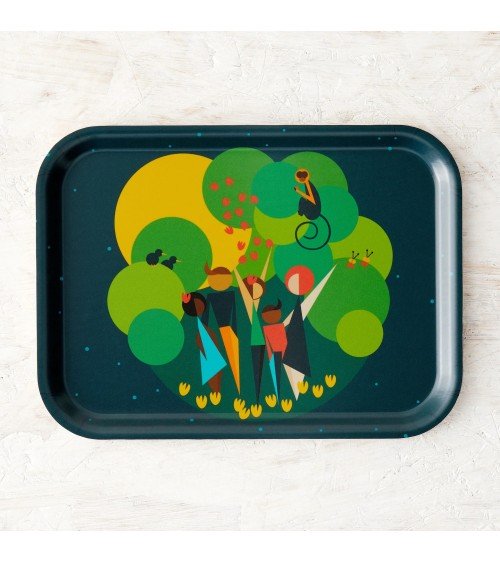 das Fest der Erde - Tablett, Serviertablett aus holz, rechteckig Ellie Good illustration serviertablett salatschüssel holztab...