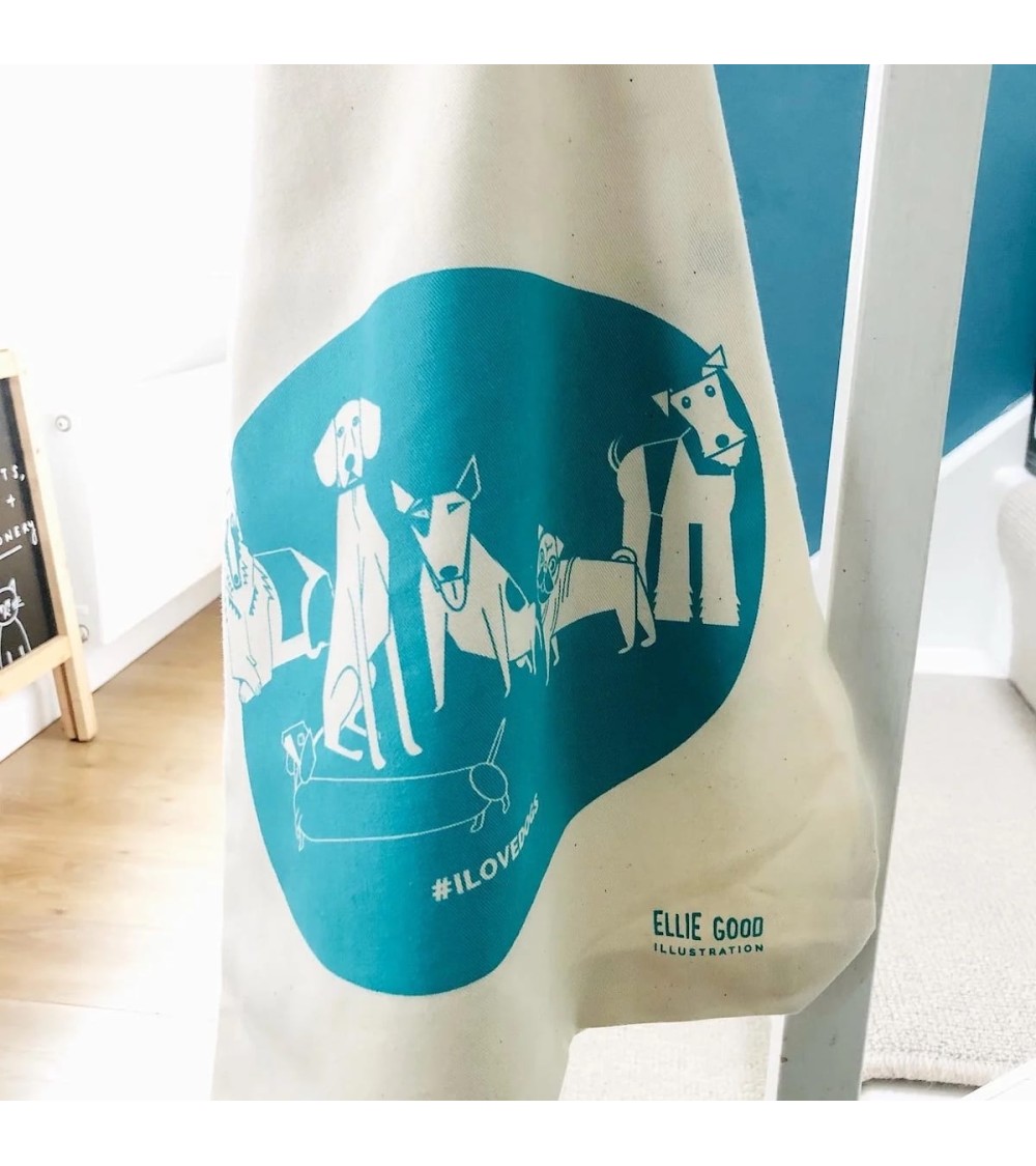 ILOVEDOGS - Blue - Tote Bag Ellie Good illustration trends original kitatori