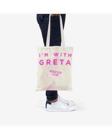 I'm with Greta - Rose - Tote Bag original Ellie Good illustration tendance original kitatori suisse