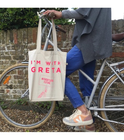 I'm with Greta - Rose - Tote Bag original Ellie Good illustration tendance original kitatori suisse