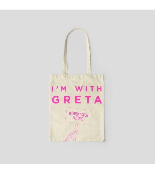 I'm with Greta - Rose - Tote Bag original Ellie Good illustration tendance original kitatori suisse