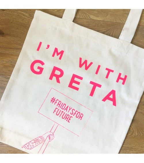 I'm with Greta - Rose - Tote Bag original Ellie Good illustration tendance original kitatori suisse