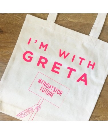 I'm with Greta - Rose - Tote Bag original Ellie Good illustration tendance original kitatori suisse