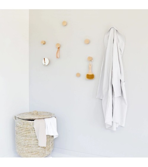 Wall Coat hook / knob in wood 5mm Paper