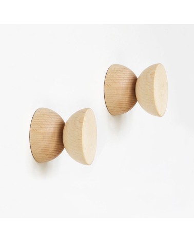 Geometric Wall Coat hook / knob in wood 5mm Paper