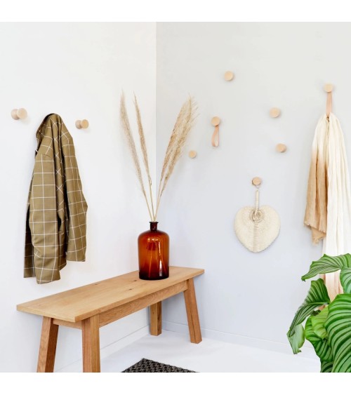 Wall Coat hook / knob with leather strap 5mm Paper