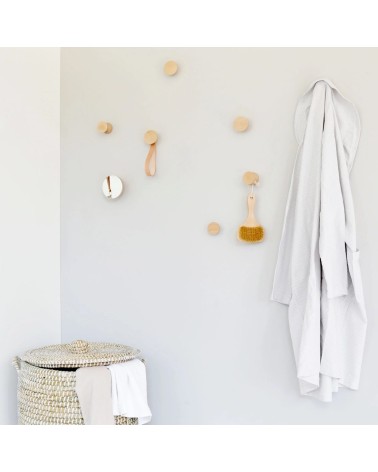 Wall Coat hook / knob with leather strap 5mm Paper