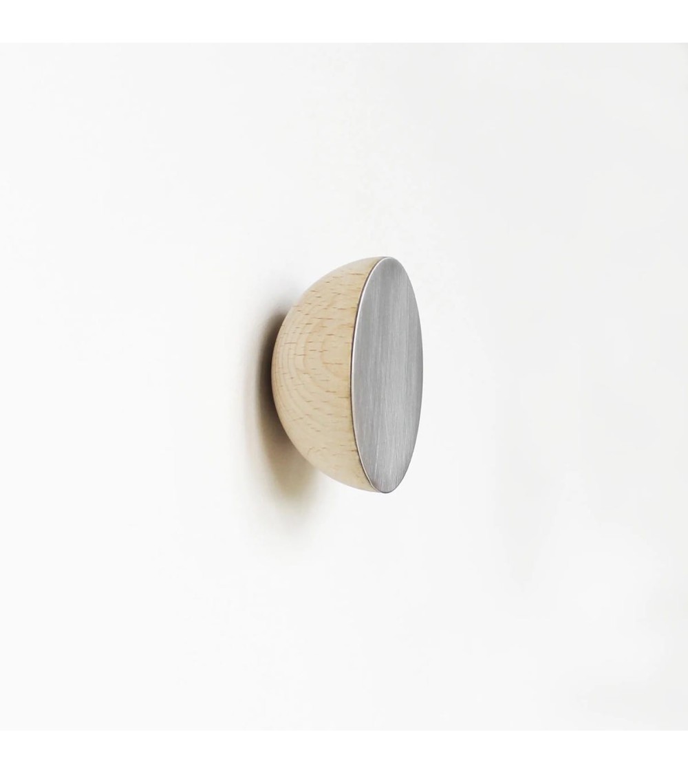 Wood and Aluminium Wall Coat hook / knob 5mm Paper