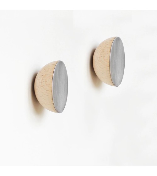 Wood and Aluminium Wall Coat hook / knob 5mm Paper