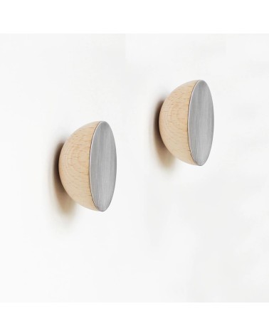 Pomelli Appendiabiti da parete in legno e alluminio 5mm Paper