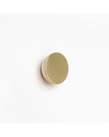 Wood and Brass Wall Coat hook / knob 5mm Paper