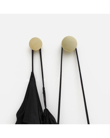 Wood and Brass Wall Coat hook / knob 5mm Paper