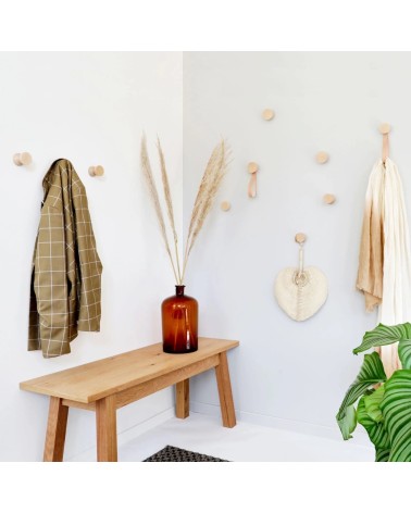Wood and Brass Wall Coat hook / knob 5mm Paper