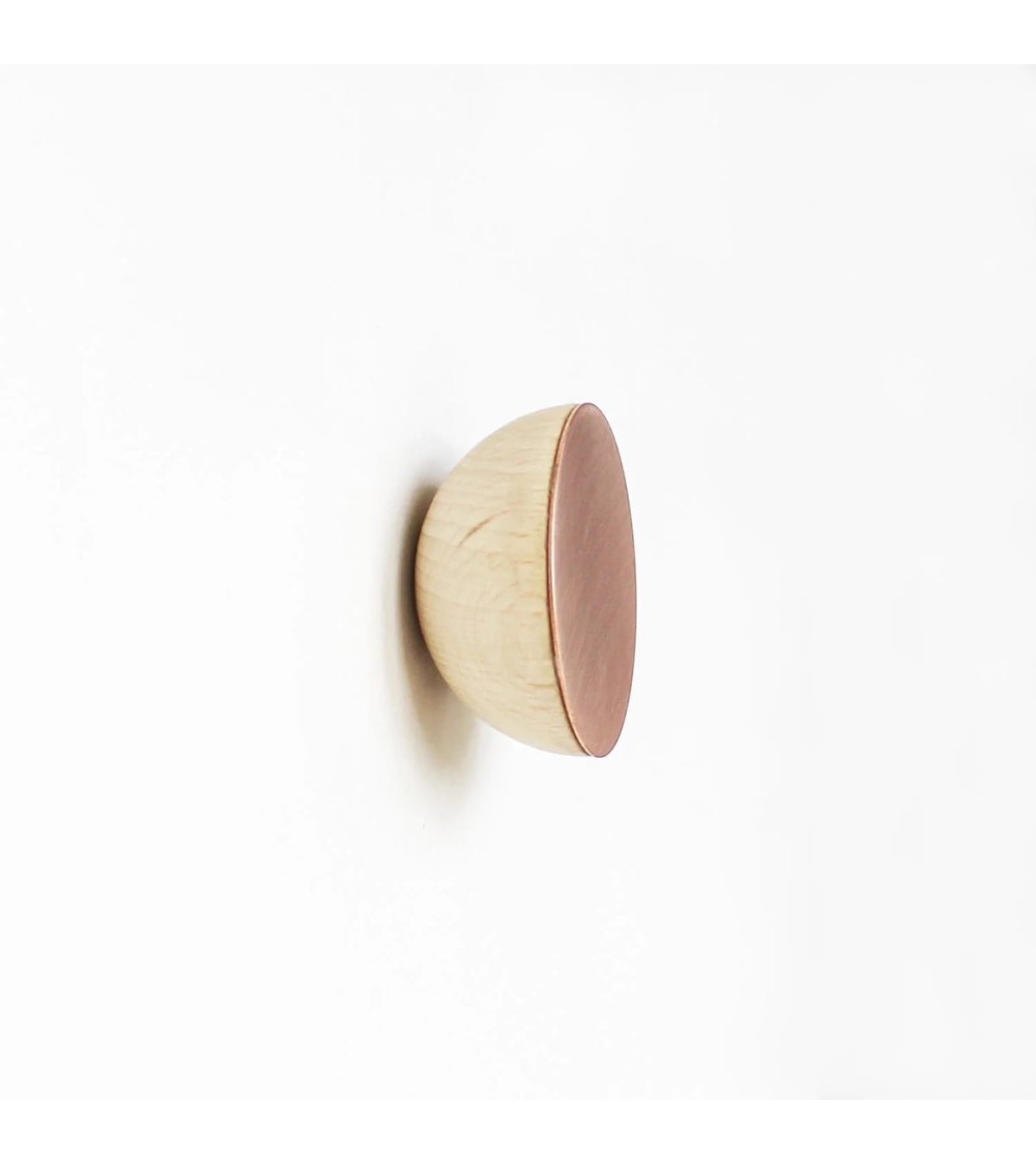 Wood and Copper Coat hook / knob 5mm Paper