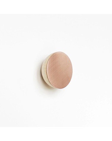 Wood and Copper Coat hook / knob 5mm Paper