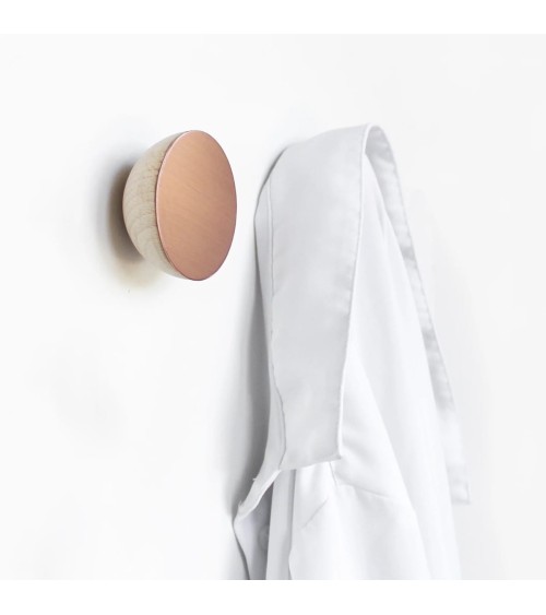 Wood and Copper Coat hook / knob 5mm Paper