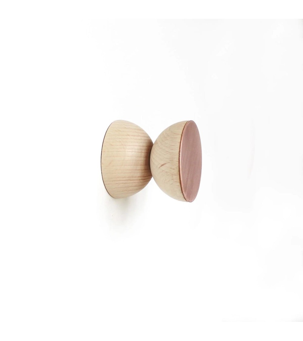 Patère Murale géométrique en bois et cuivre 5mm Paper Kitatori suisse