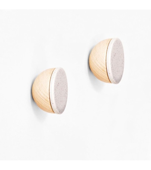 Wood and Ceramic Wall Coat hook / knob 5mm Paper