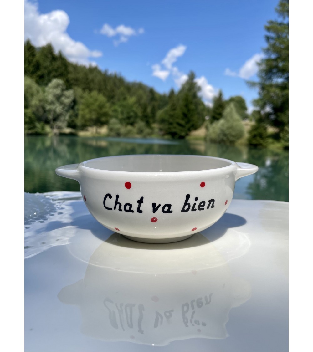 Bretonische Schale - Chat va bien Faïencerie Nistar Müslischale Suppenschale Salatschale Apero Salat kaufen