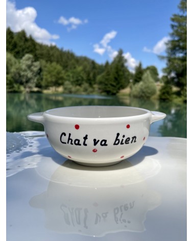 Breton Bowl - Chat va bien Faïencerie Nistar ramen salad fruit pasta soup cereal ceramic bowl