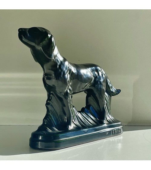 Skulptur aus Steingut - Jagdhund - Vintage Vintage by Kitatori Vintage design Schweiz Original