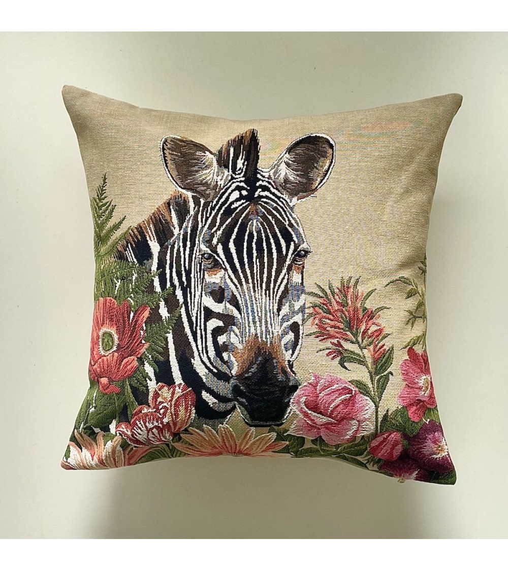 Zebra mit Blumen - Kissenbezug Yapatkwa kissen für sofa kissenbezüge zierkissen sofakissen dekokissen kaufen