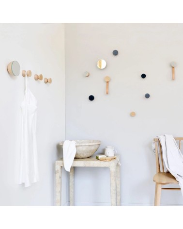 Wood Wall Coat hook / knob with mirror 5mm Paper