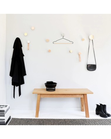 Wood Wall Coat hook / knob with mirror 5mm Paper