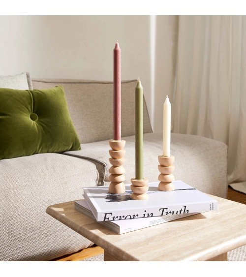Small Totem 2 - Wood candle holder 5mm Paper tealight candle house design