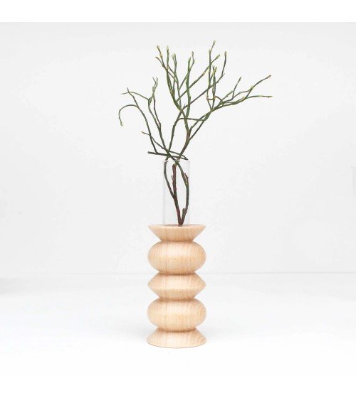 Totem 5 - Vaso in legno 5mm Paper vasi eleganti per interni per fiori decorativi design kitatori svizzera