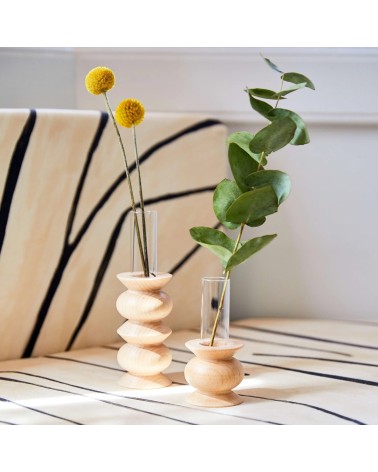 Totem 5 - Wooden vase 5mm Paper table flower living room vase kitatori switzerland