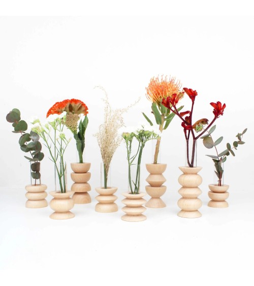 Totem 5 - Vaso in legno 5mm Paper vasi eleganti per interni per fiori decorativi design kitatori svizzera