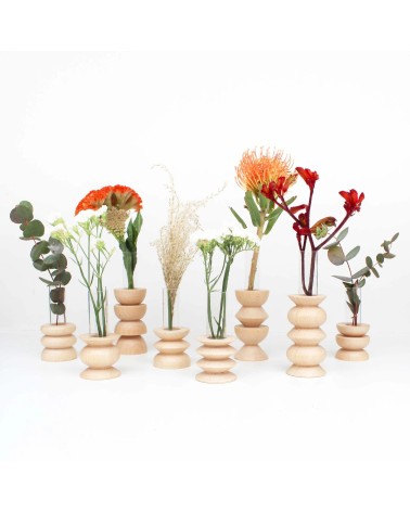Petit Totem 2 - Vase en bois 5mm Paper design fleur décoratif original kitatori suisse